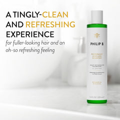 PHILIP B Shampoing Menthe Poivrée et Avocat — mousse généreuse pour nettoyer sans dessécher.