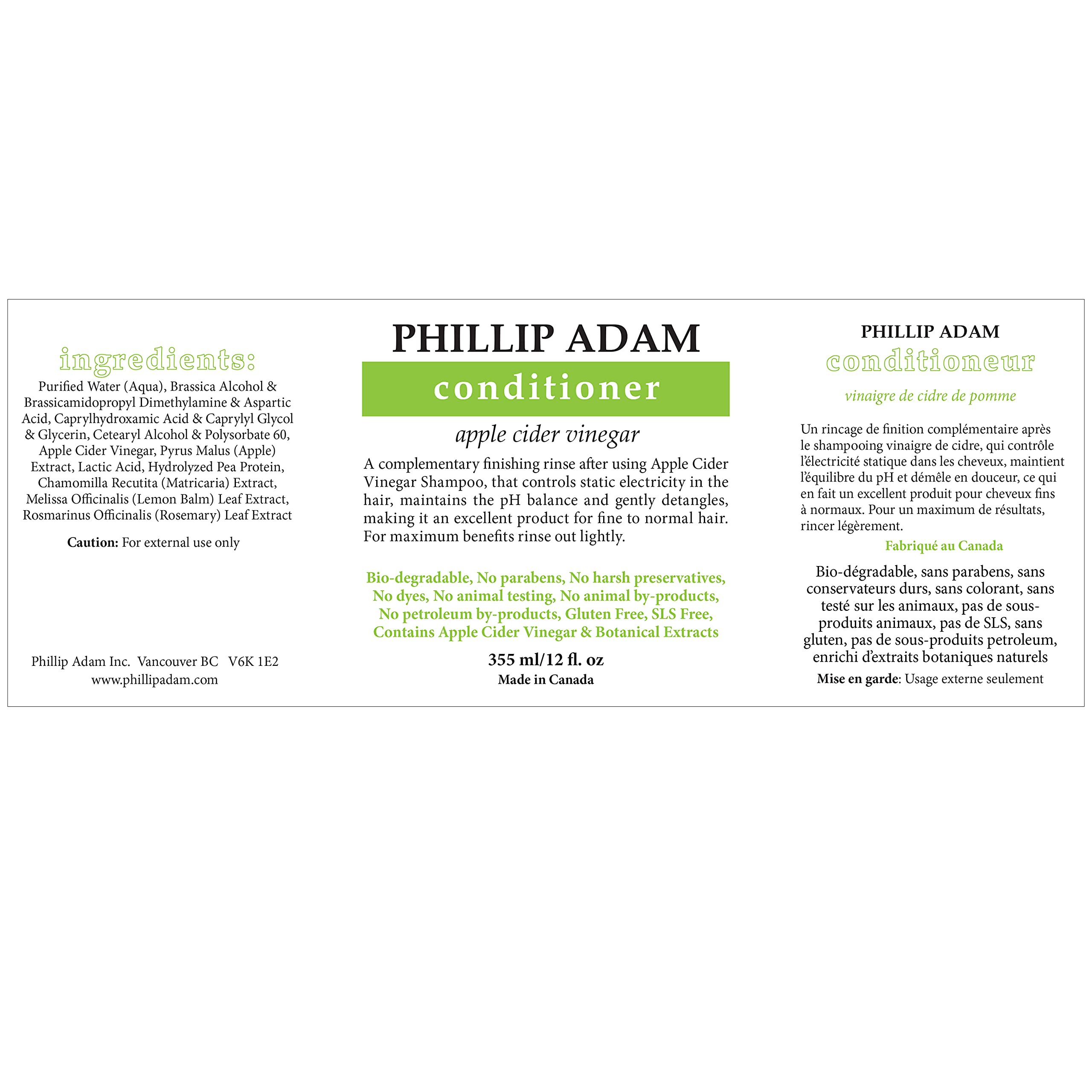 Extraits de pomme et poire dans Phillip Adam, hydratation en douceur.