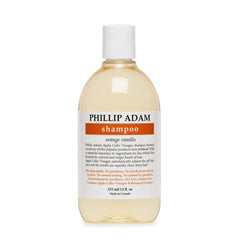Shampooing Phillip Adam Orange Vanille, flacon recto, convient à tous les types de cheveux.
