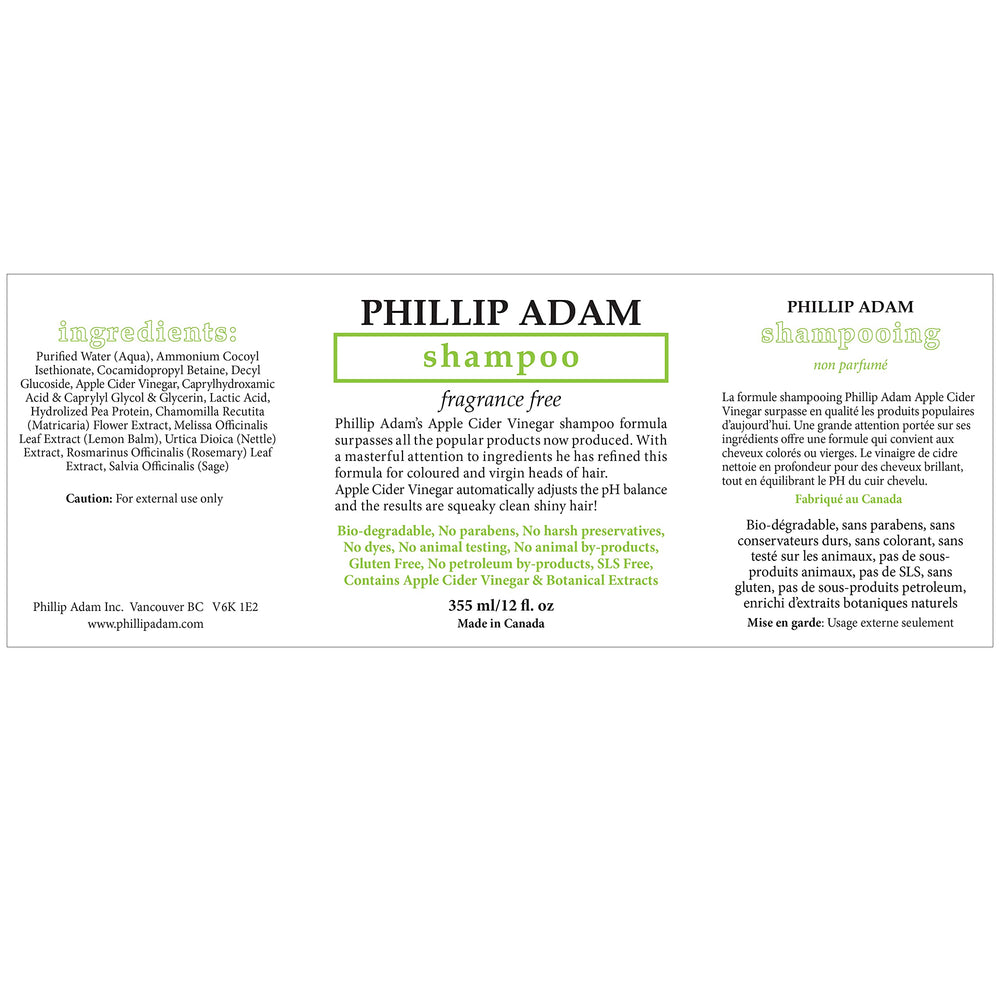 Phillip Adam shampoing mousse légère nettoie en douceur les cheveux