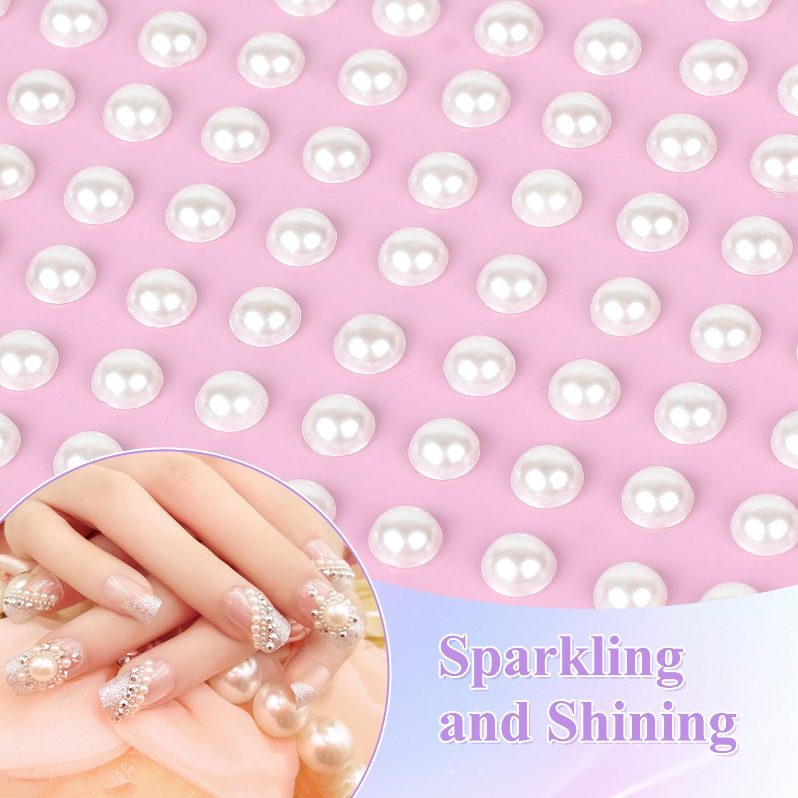 Phinus perles-cheveux-5mm: brillance subtile pour coiffure et maquillage