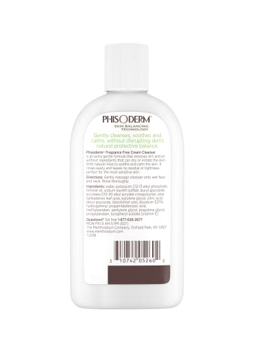 Étiquette Phisoderm sans parfum adaptée à une routine de soin sensible.