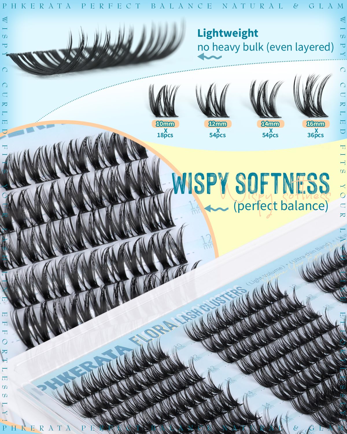 PHKERATA Flora Lash Clusters application DIY facile pour débutants.