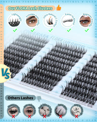 PHKERATA Flora Lash Clusters effet plume pour un look naturel au quotidien.