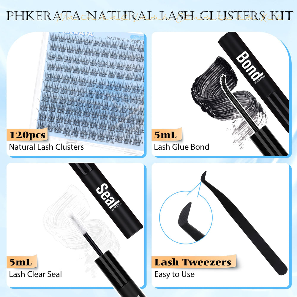 PHKERATA natural cluster lashes 9-12mm blend with your lashes