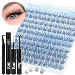 PHKERATA Wispy Lash Extension Kit with 120 clusters for natural fullness