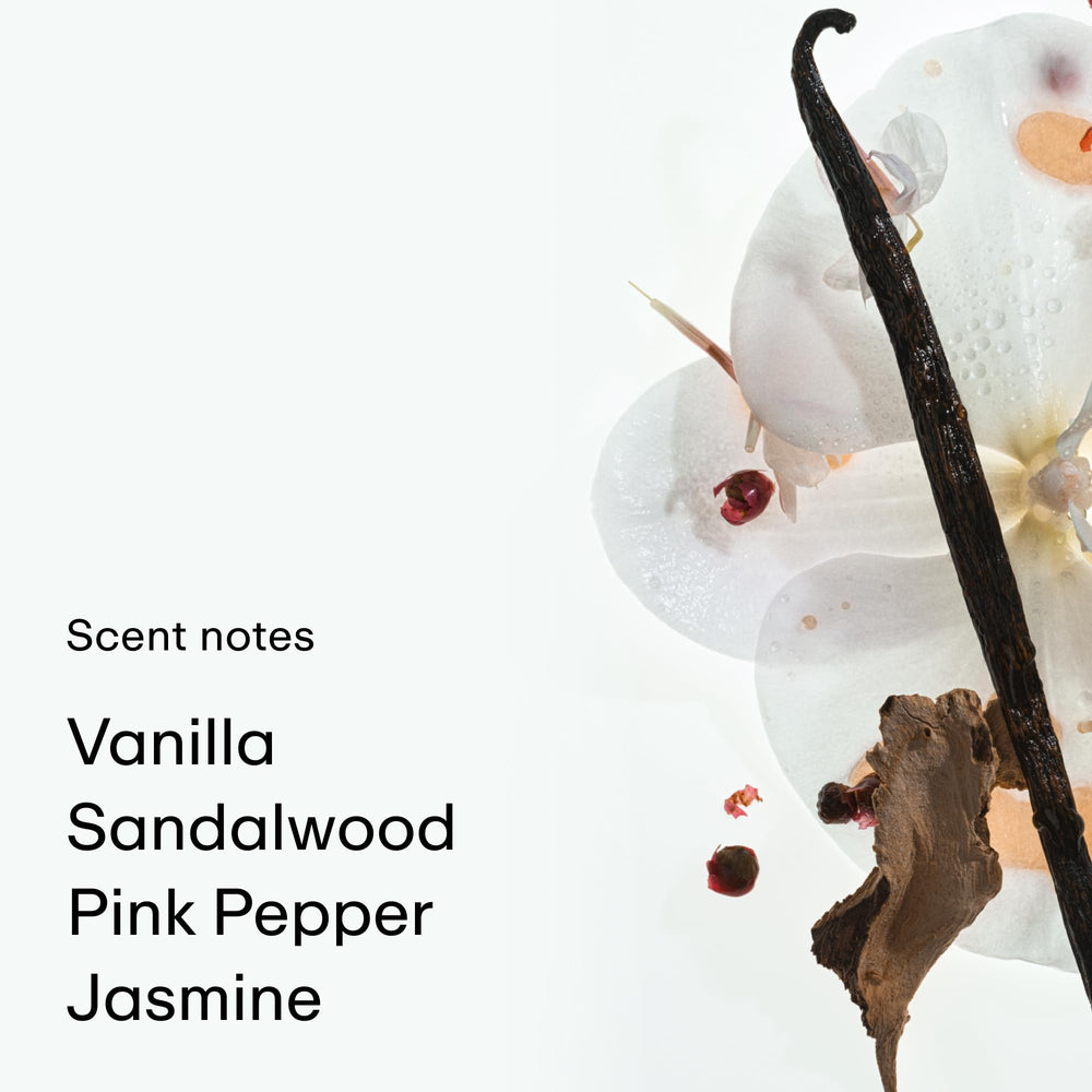 PHLUR Vanilla Skin ingredients arrowroot-algae-tamanu highlight natural moisture and odor control.