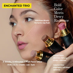 Phoenix Beauty highlighter Celestial Glow rose champagne, luminosité subtile et éclat discret