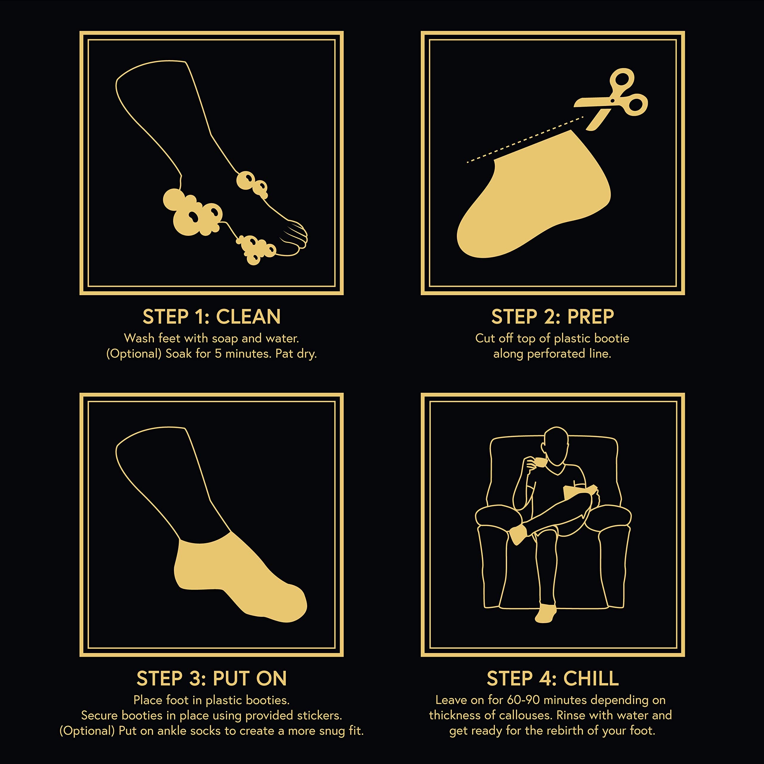 Phoenix Foot Peel pour homme – résultats potentiels: pieds lisses et réconfortés.
