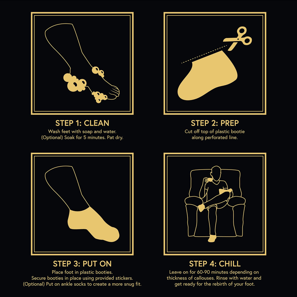 Phoenix Foot Peel pour homme – résultats potentiels: pieds lisses et réconfortés.
