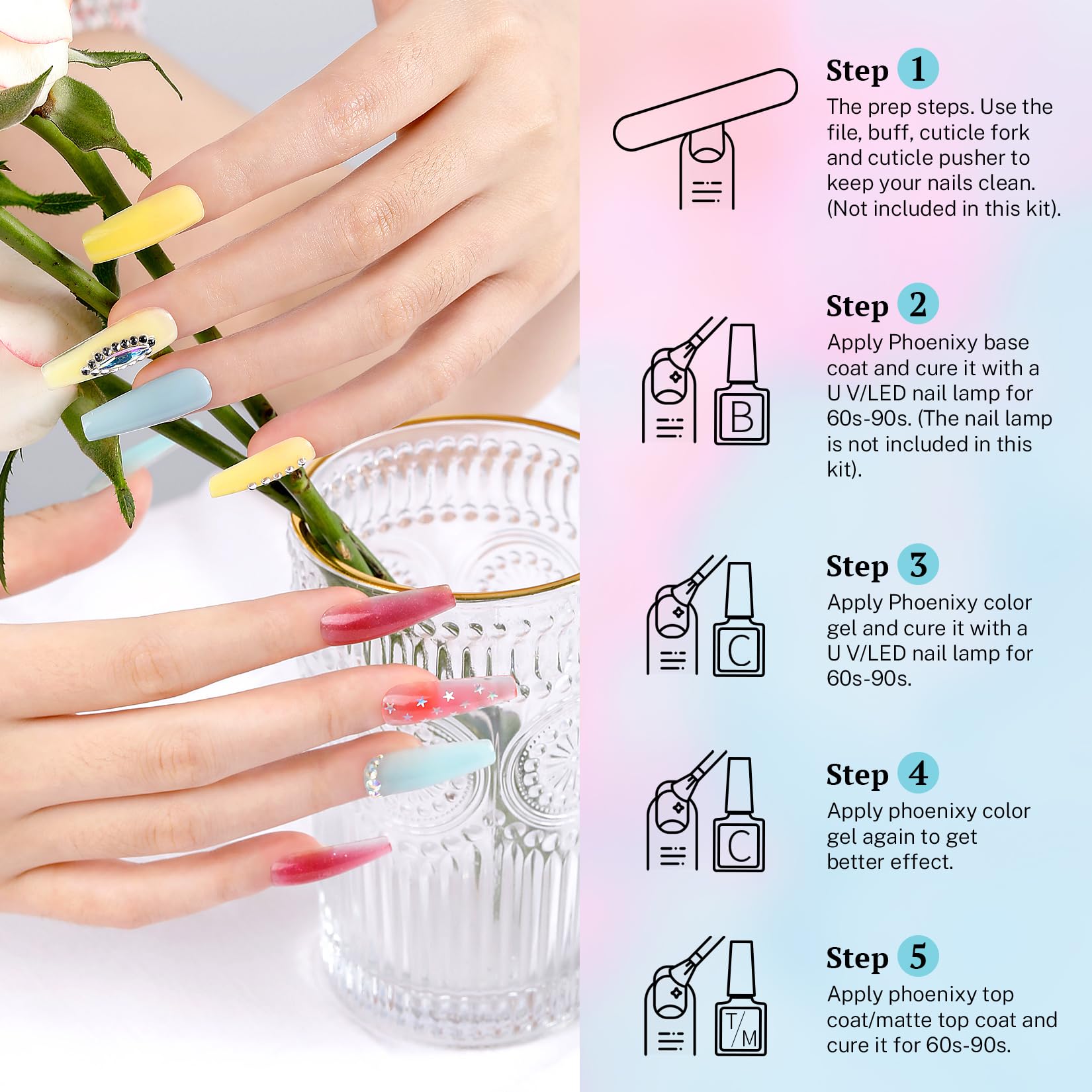 Emballage cadeau Phoenixy pour coffret vernis gel prêt à offrir.