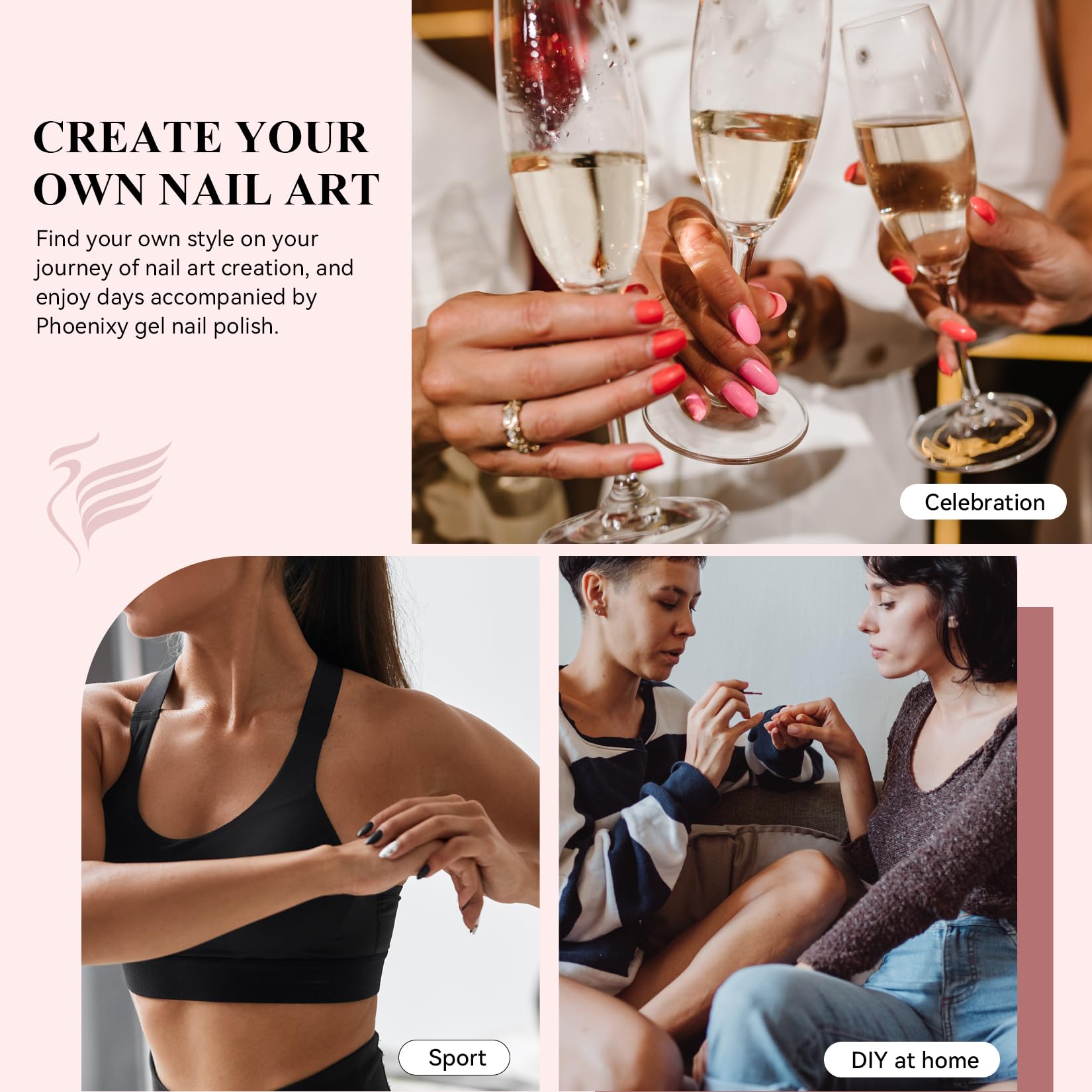 Phoenixy ensemble bouteilles – kit prêt à l’emploi pour débuter l’art des ongles.