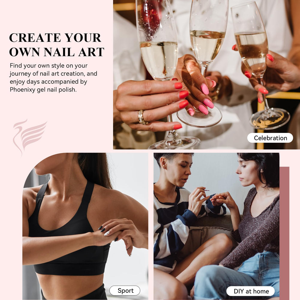 Phoenixy ensemble bouteilles – kit prêt à l’emploi pour débuter l’art des ongles.