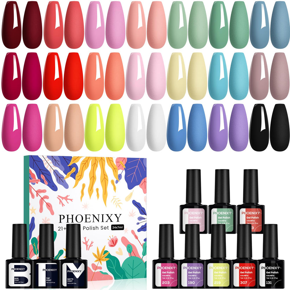 Phoenixy vernis gel ensemble 21 teintes bordeaux: idéal pour une manucure élégante et durable