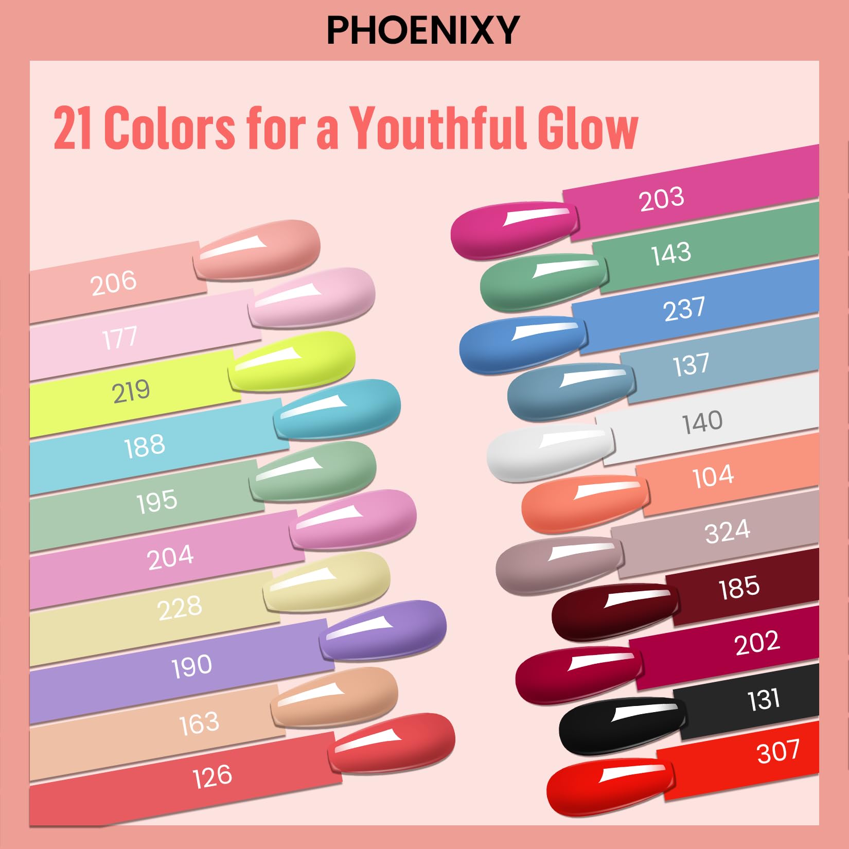 Phoenixy vernis gel 21 teintes vert émeraude: polyvalent pour looks quotidiens