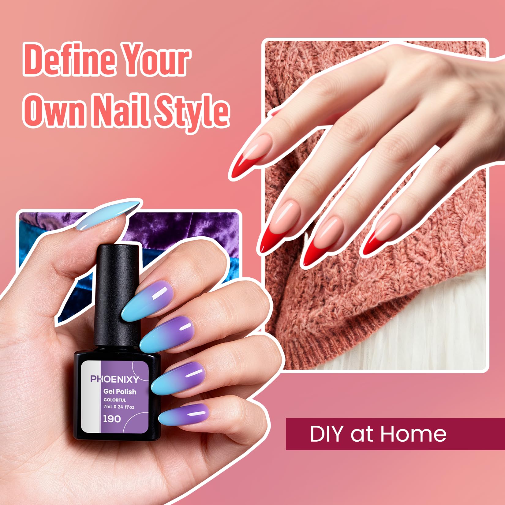 Phoenixy kit débutant manucure: vernis gel faciles à appliquer à domicile