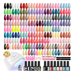 Phoenixy kit-vernis-gel 71-pcs avec lampe UV, manucure complète.