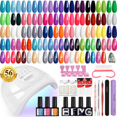 Phoenixy kit vernis gel avec lampe UV 48W, application rapide et efficace.