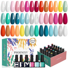 Phoenixy : palette de 21 nuances pour des looks variés sur les ongles.