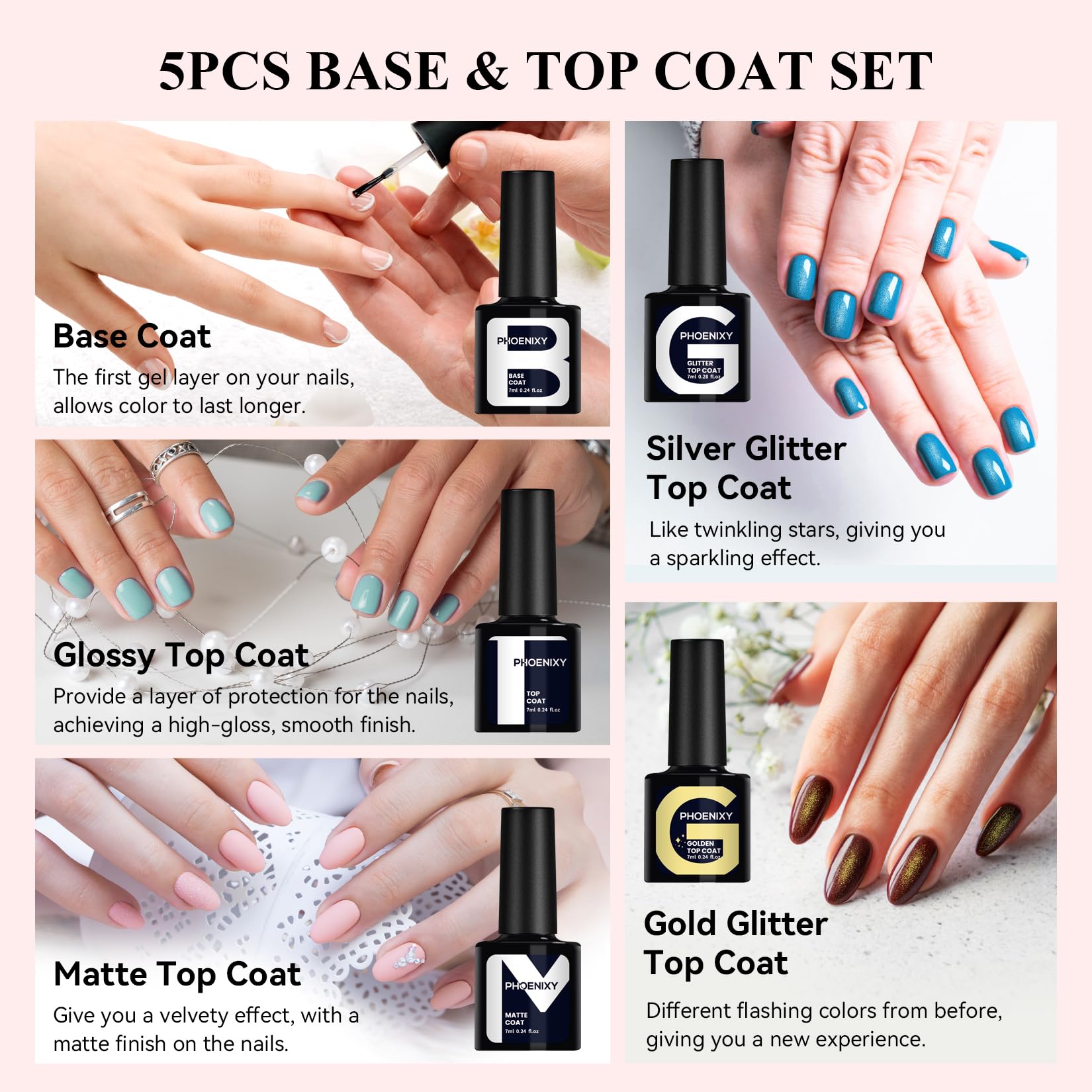 Phoenixy vernis gel paillettes or – éclat doré durable.