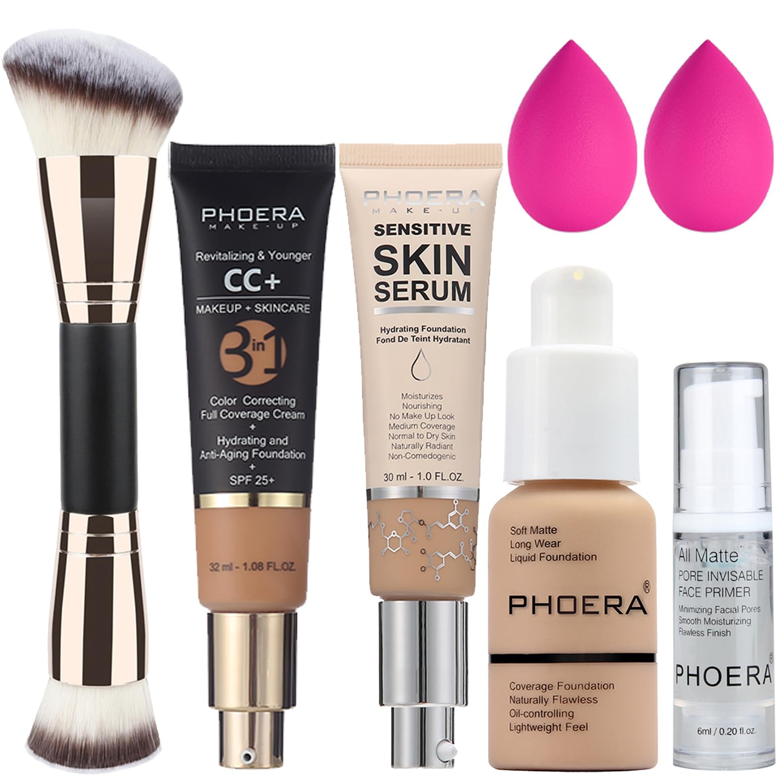 PHOERA Foundation: bouteille élégante montrant couverture totale et fini naturel