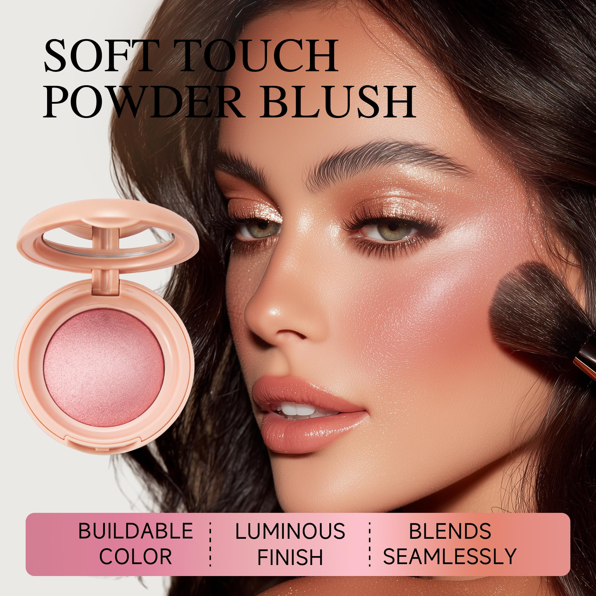 PHOFAY Poudre lumineuse blush effet perlescent pour un éclat discret