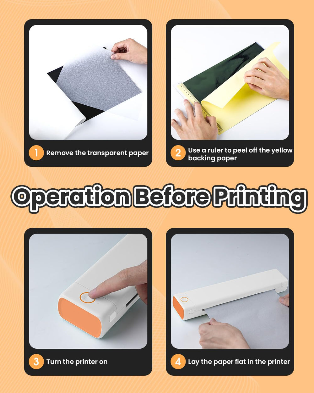 Phomemo M08F 10 feuilles papier transfert, démarrage rapide.