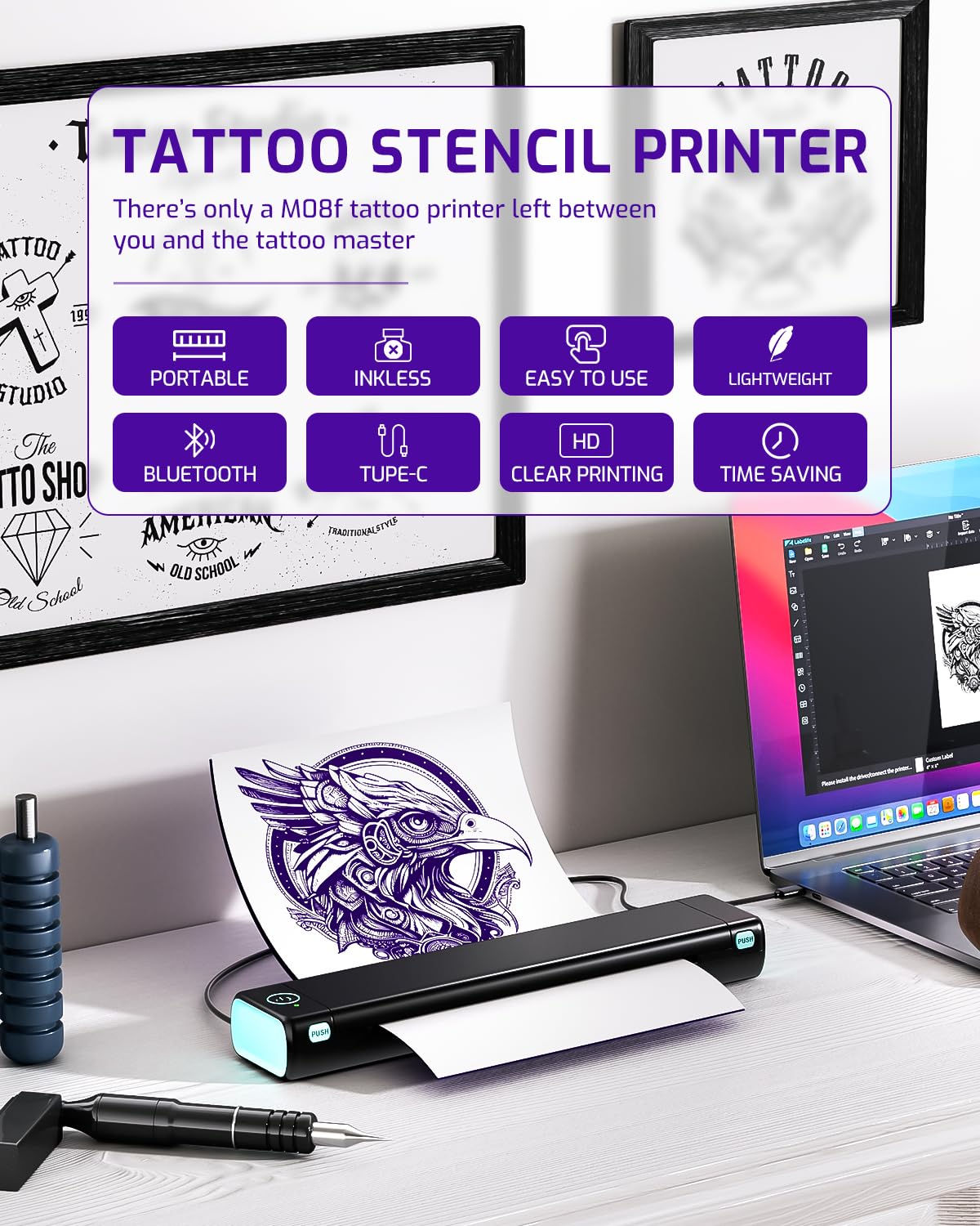 Phomemo M08F : impression transfert nette et sans encre