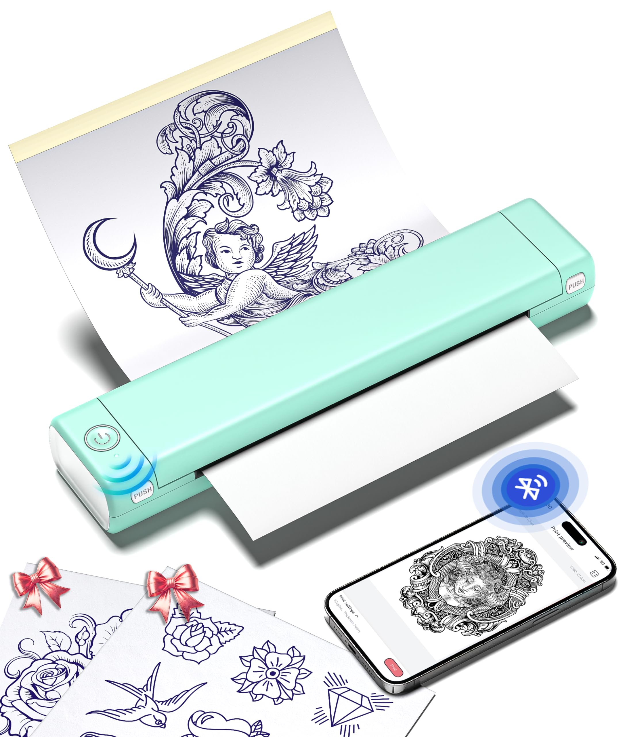 Phomemo M08F imprimante stencil tatouage compacte et légère, idéale pour déplacements.