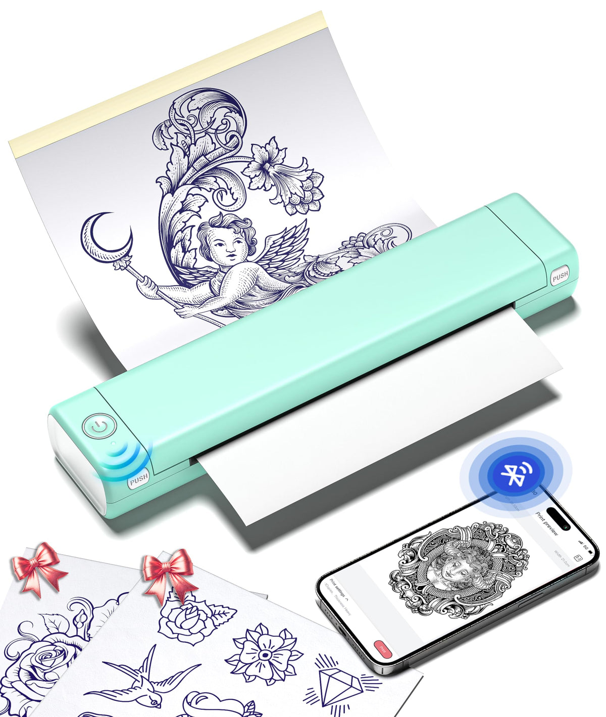 Phomemo M08F imprimante stencil tatouage compacte et légère, idéale pour déplacements.