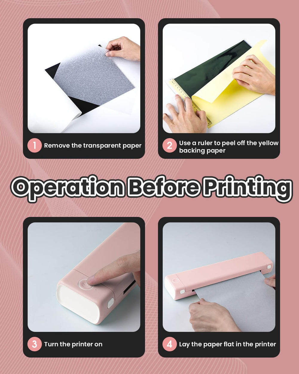 Phomemo M08F papier-transfert : compatible papier transfert et A4 pour divers usages.