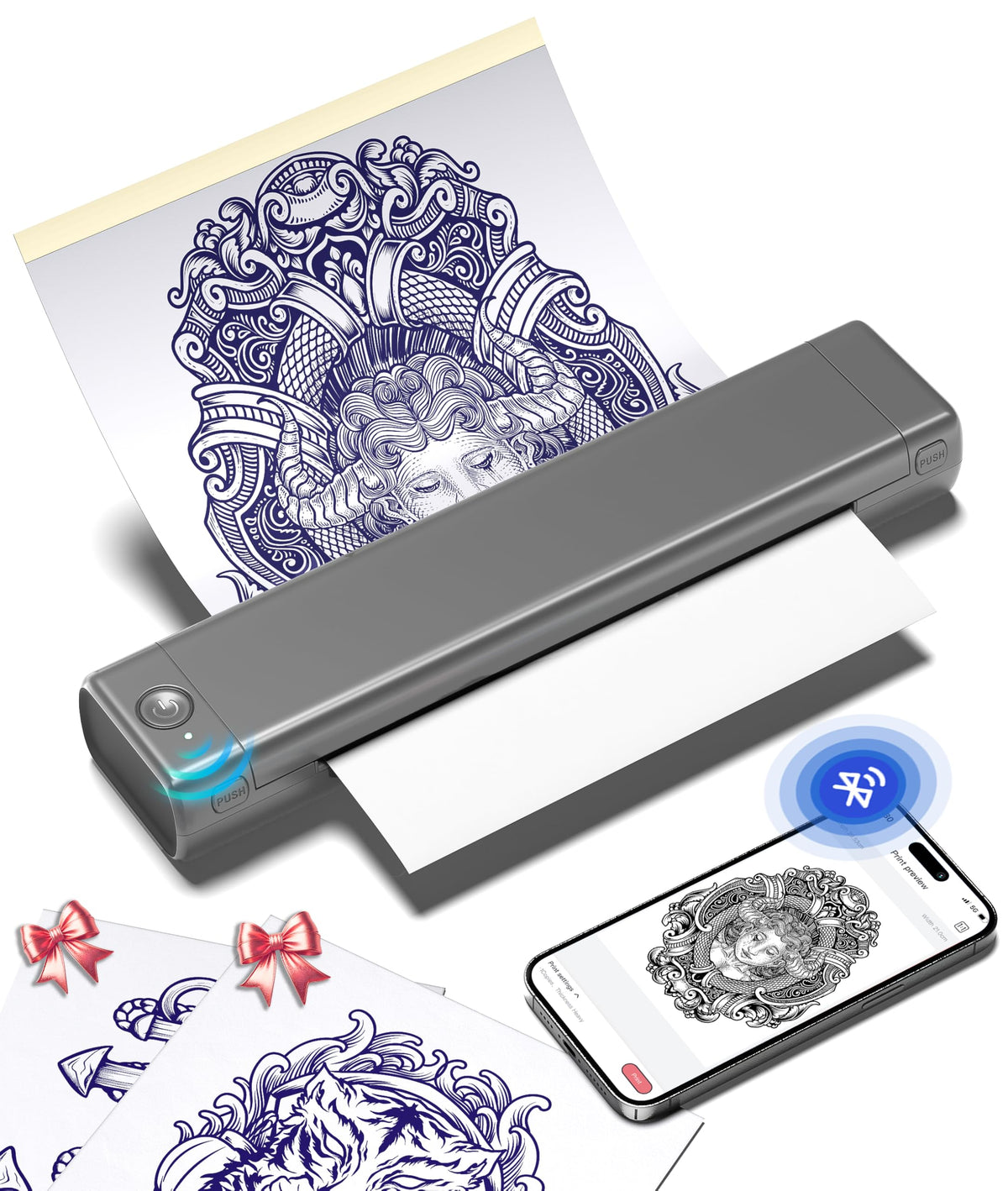 Phomemo pochoir tatouage imprimante portable pour traçage rapide et propre