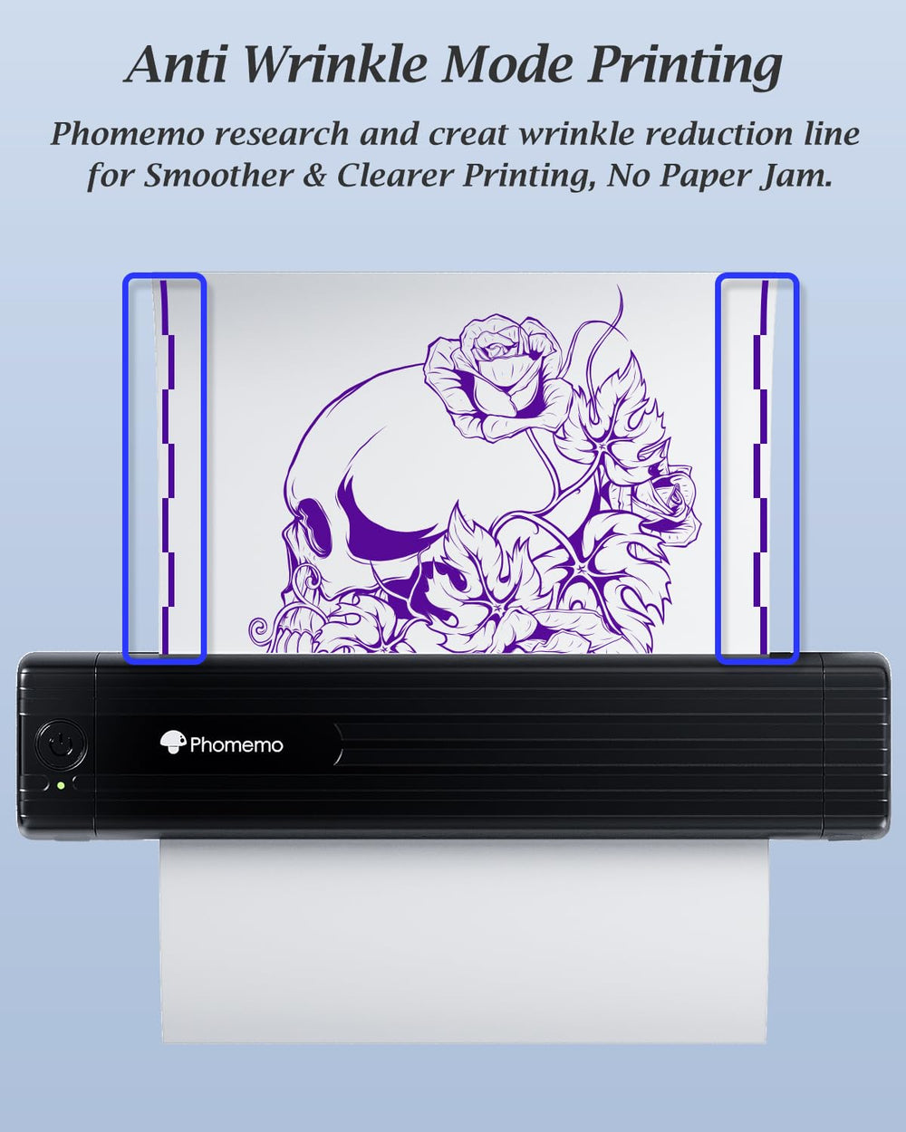 Phomemo TP83 mode anti-plis pour des lignes plus nettes.