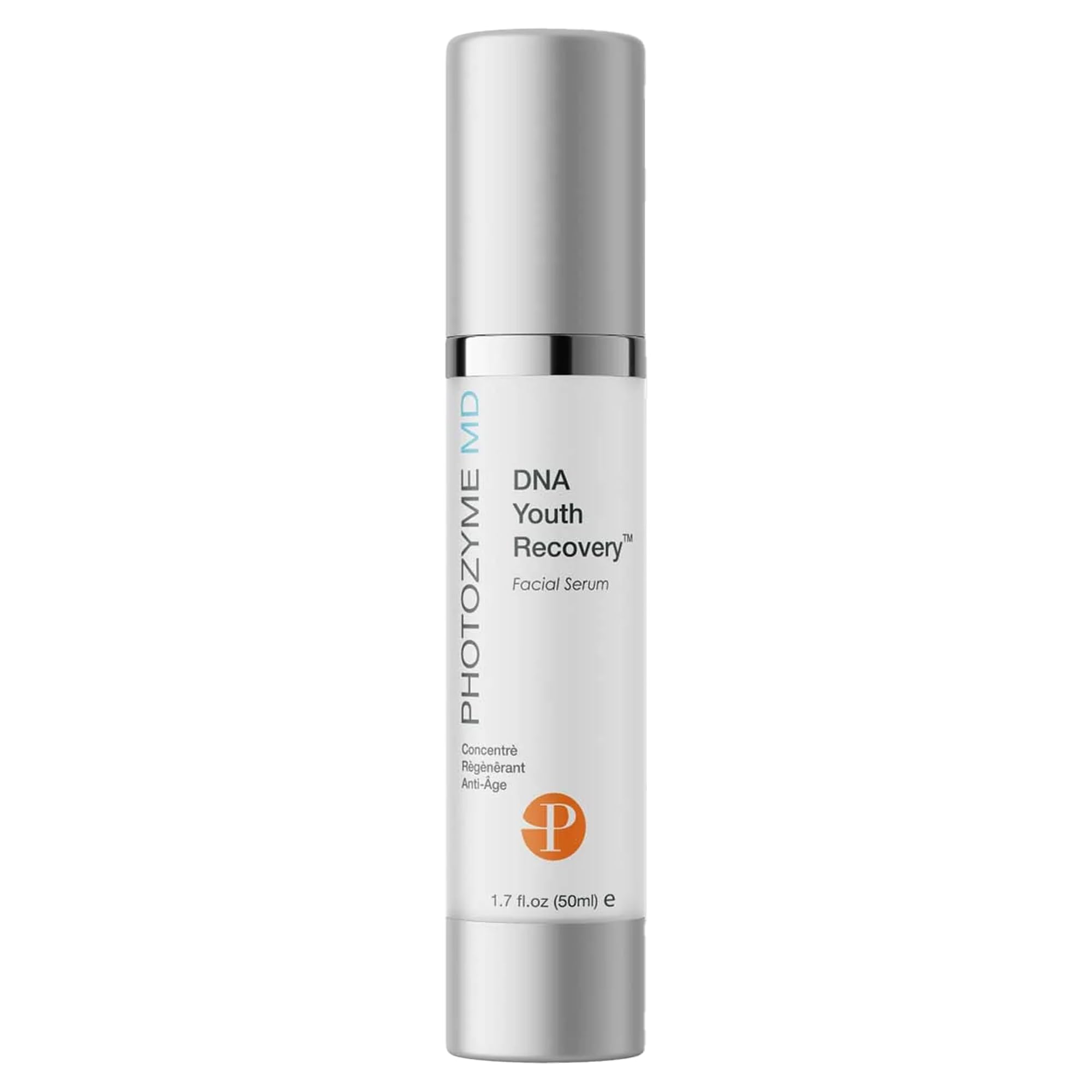 Photozyme Sérum DNA Jeunesse, bouteille pompe, soin quotidien revitalisant de la peau.