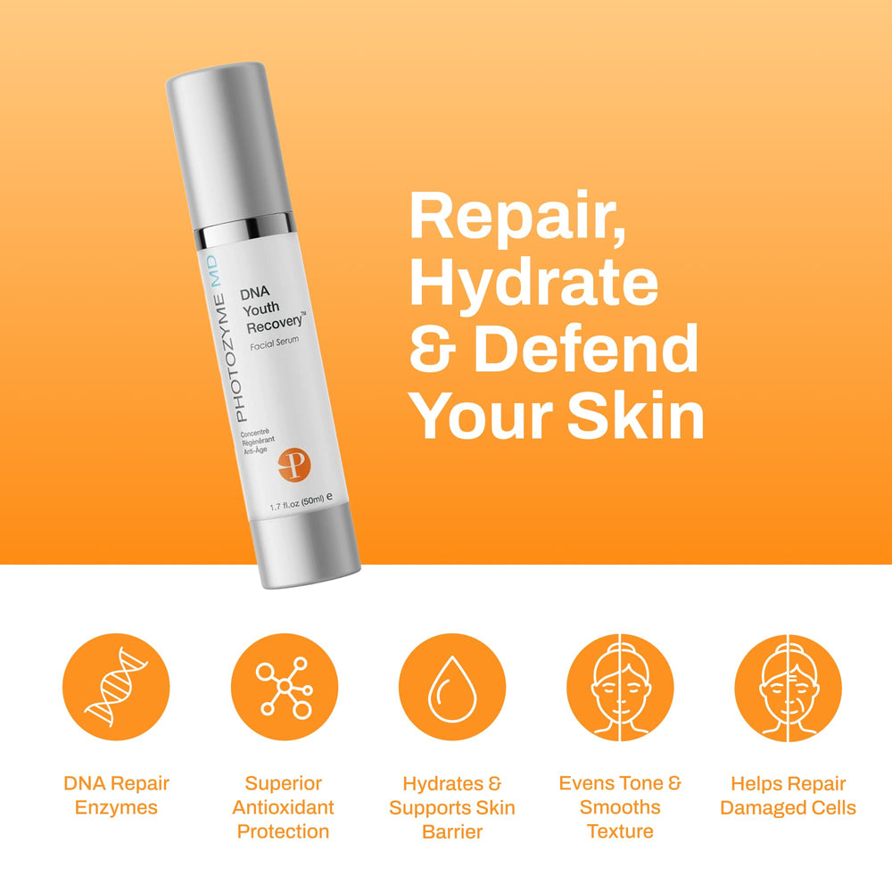 Photozyme Sérum DNA Jeunesse, goutte-pompe, texture légère pour une absorption rapide.