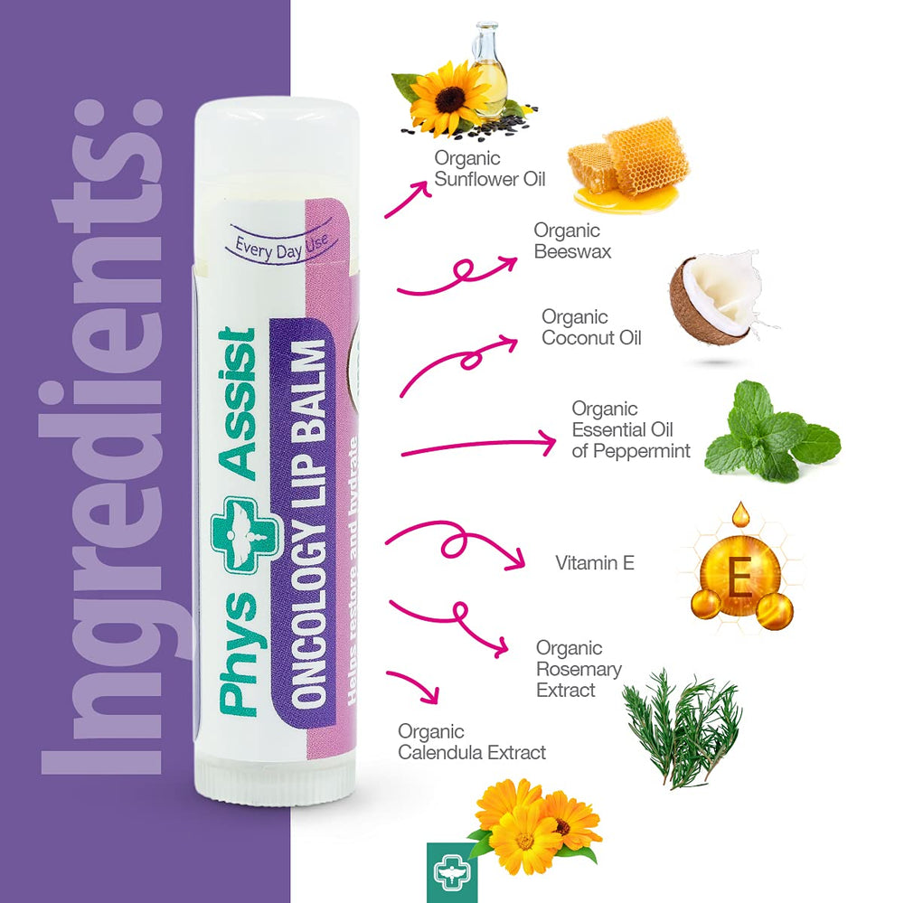 PhysAssist baume à lèvres Oncology – fabriqué aux États‑Unis.