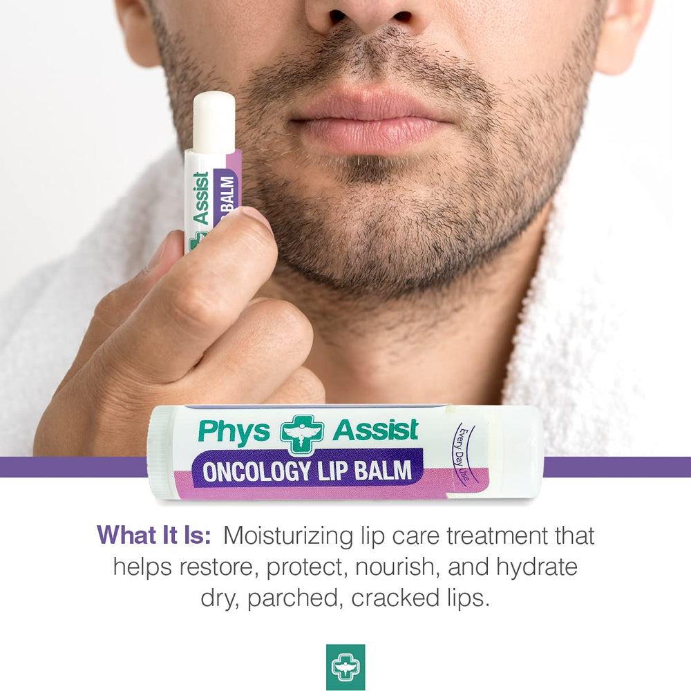 PhysAssist baume à lèvres Oncology – sans alcool, sans colorants et sans parabènes.