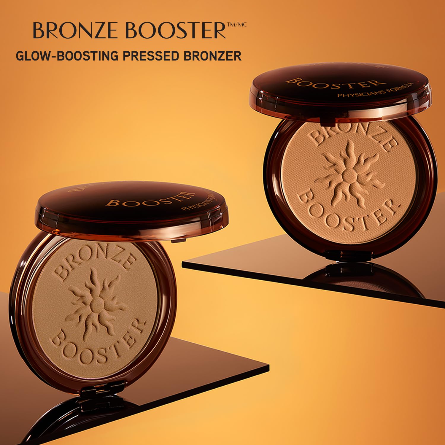 Physicians Formula Bronze Booster powder pan suggests lightweight texture for easy, mistake-proof application