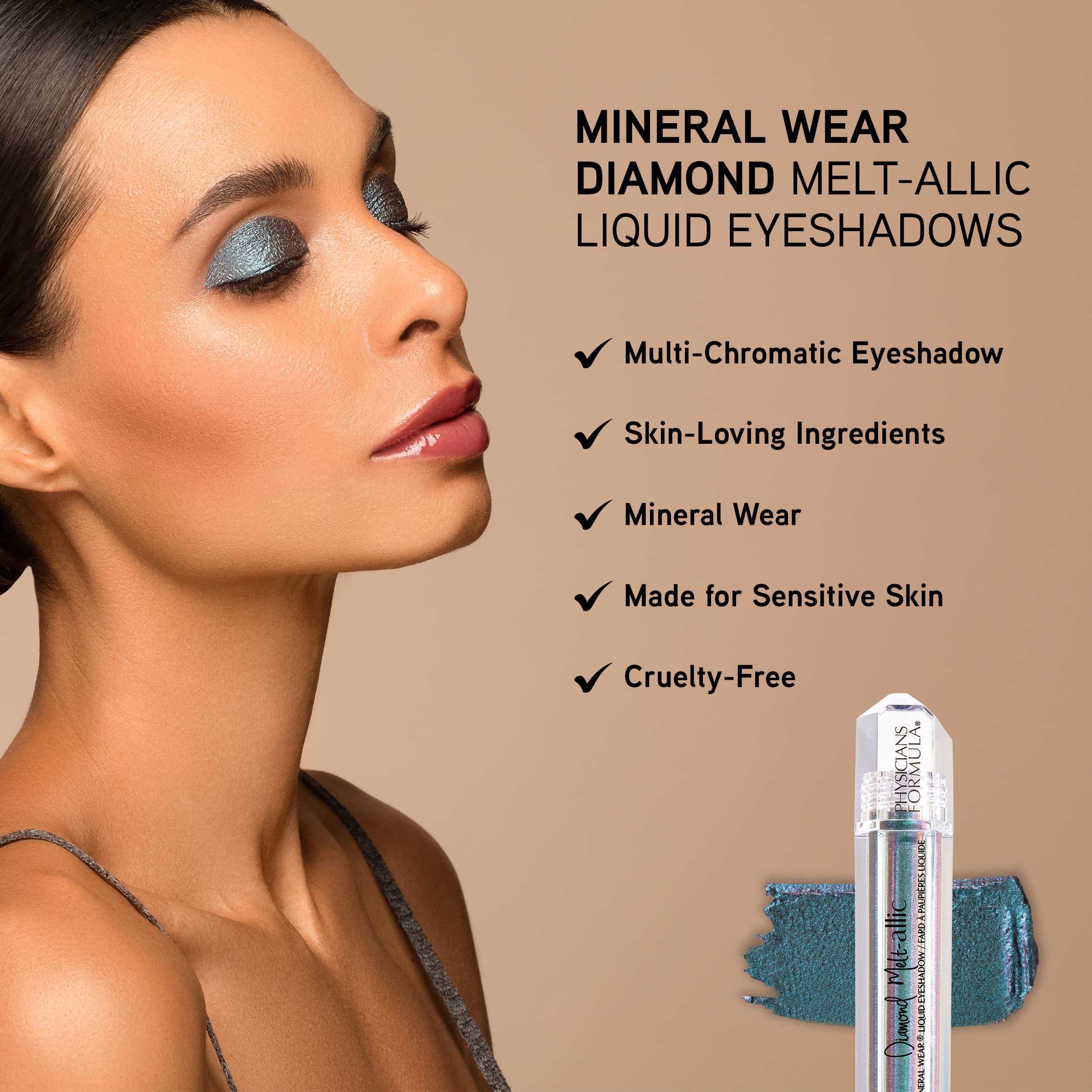 Physicians Formula Mineral Wear Diamant Poudre Bronze Éclat, close-up fini lumineux sans talc.