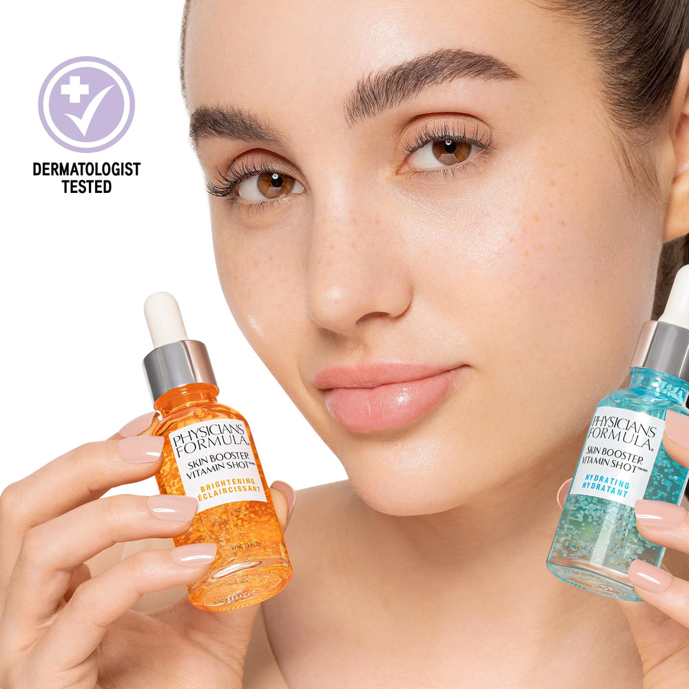 Physicians Formula Skin Booster Vitamin Shot – application ciblée pour un teint lumineux et uniforme.