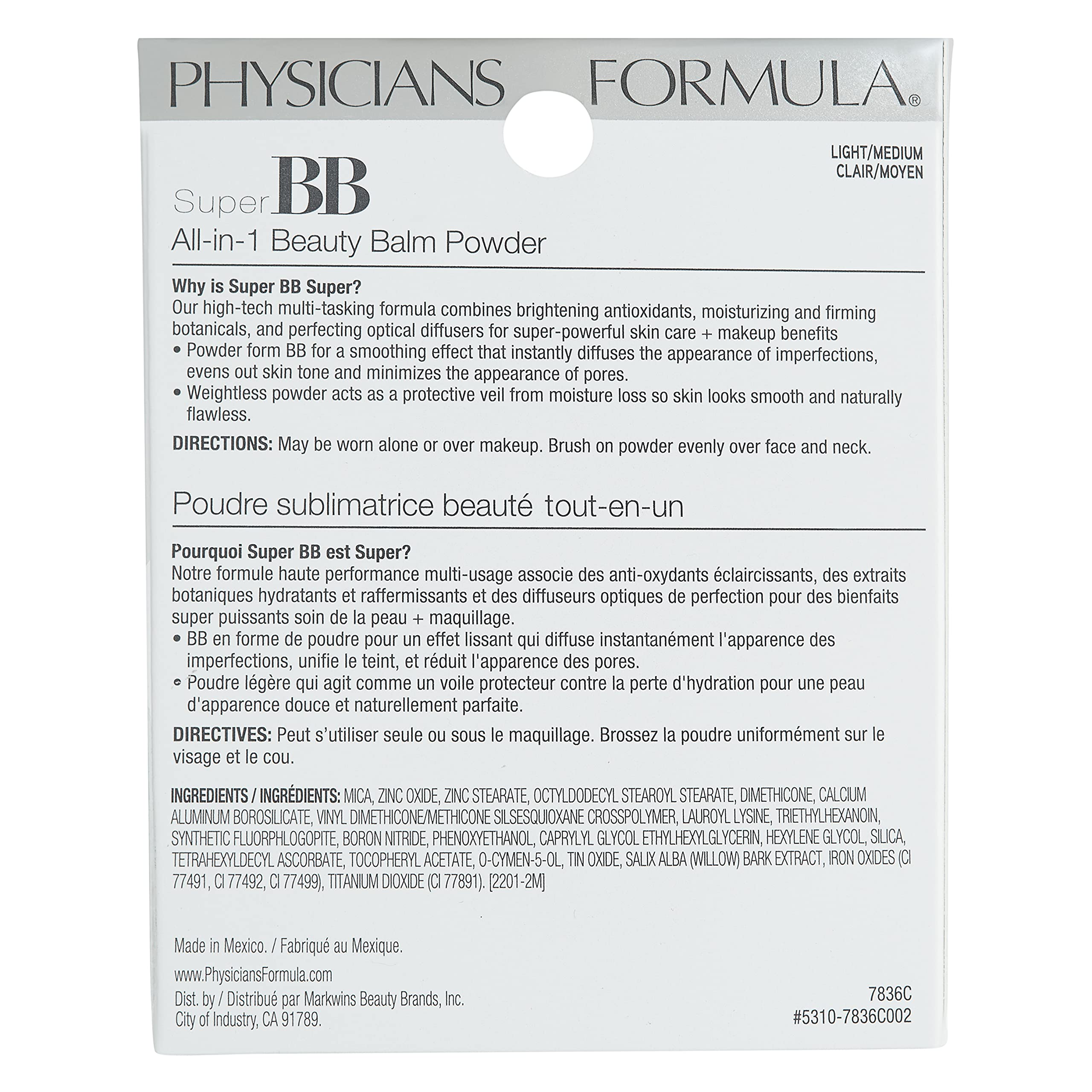 Physicians Formula Super BB Cream peau sensibles hypoallergenique et sûre.