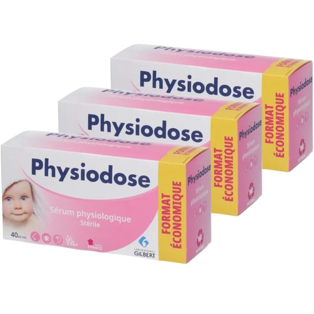 Physiodose Sérum physiologique — flacon dose unique pour yeux et nez, utilisation douce et pratique.