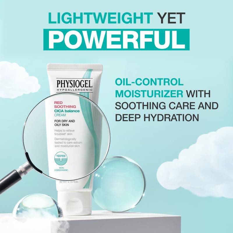 Application de Physiogel sur le visage pour hydratation confortable