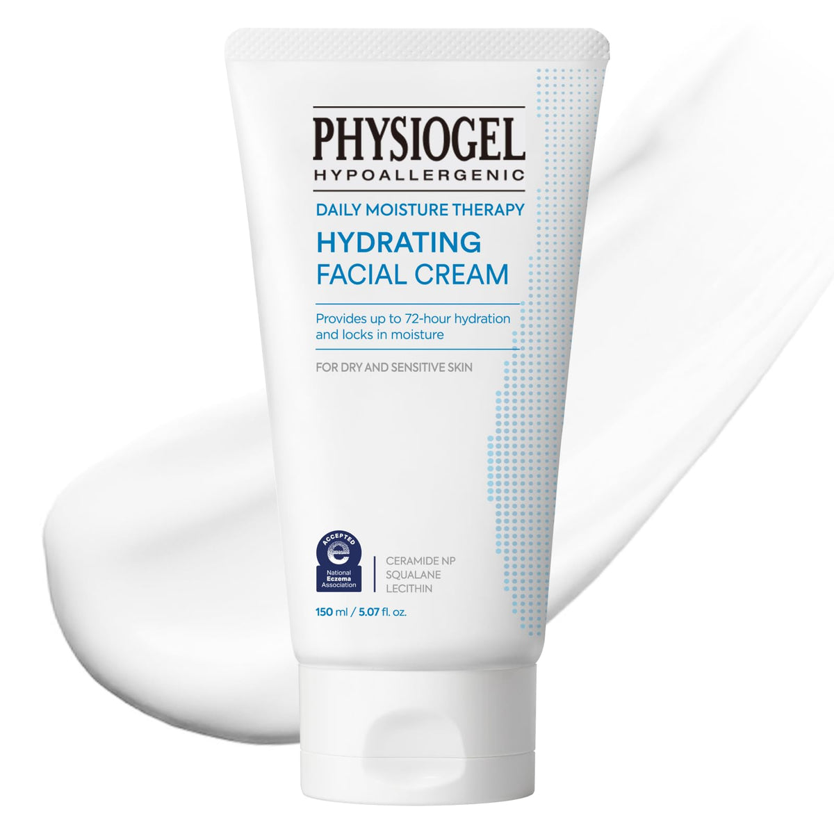 Physiogel Crème hydratante quotidienne sur le visage, apaise les peaux sensibles.