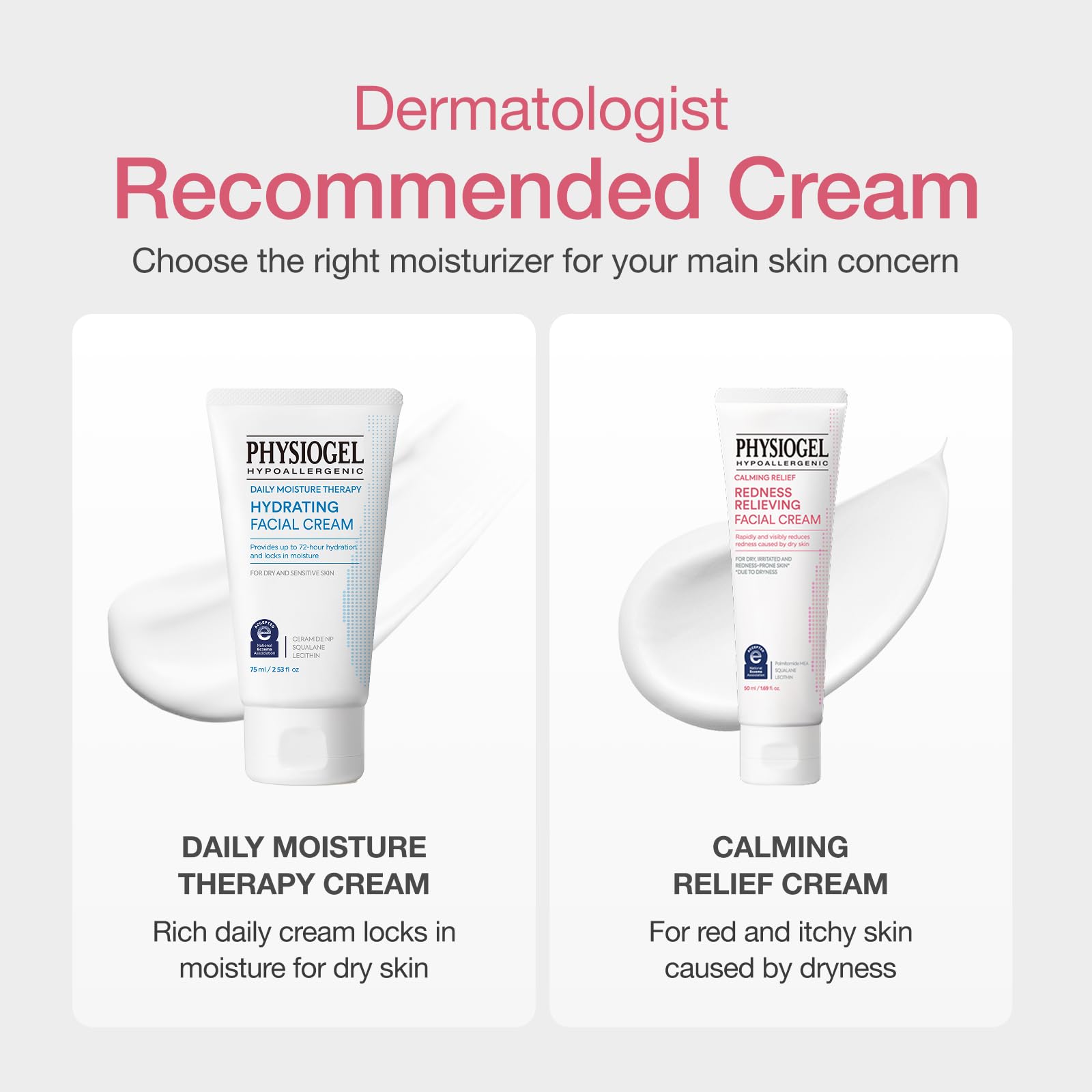 Soin post pro traitement avec Physiogel Crème après intervention dermato