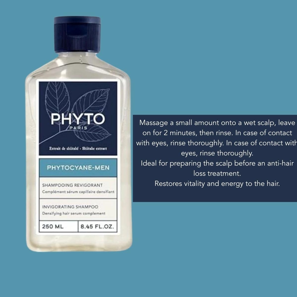 Cuir chevelu protégé par PHYTOCYANE Men, effet revigorant.