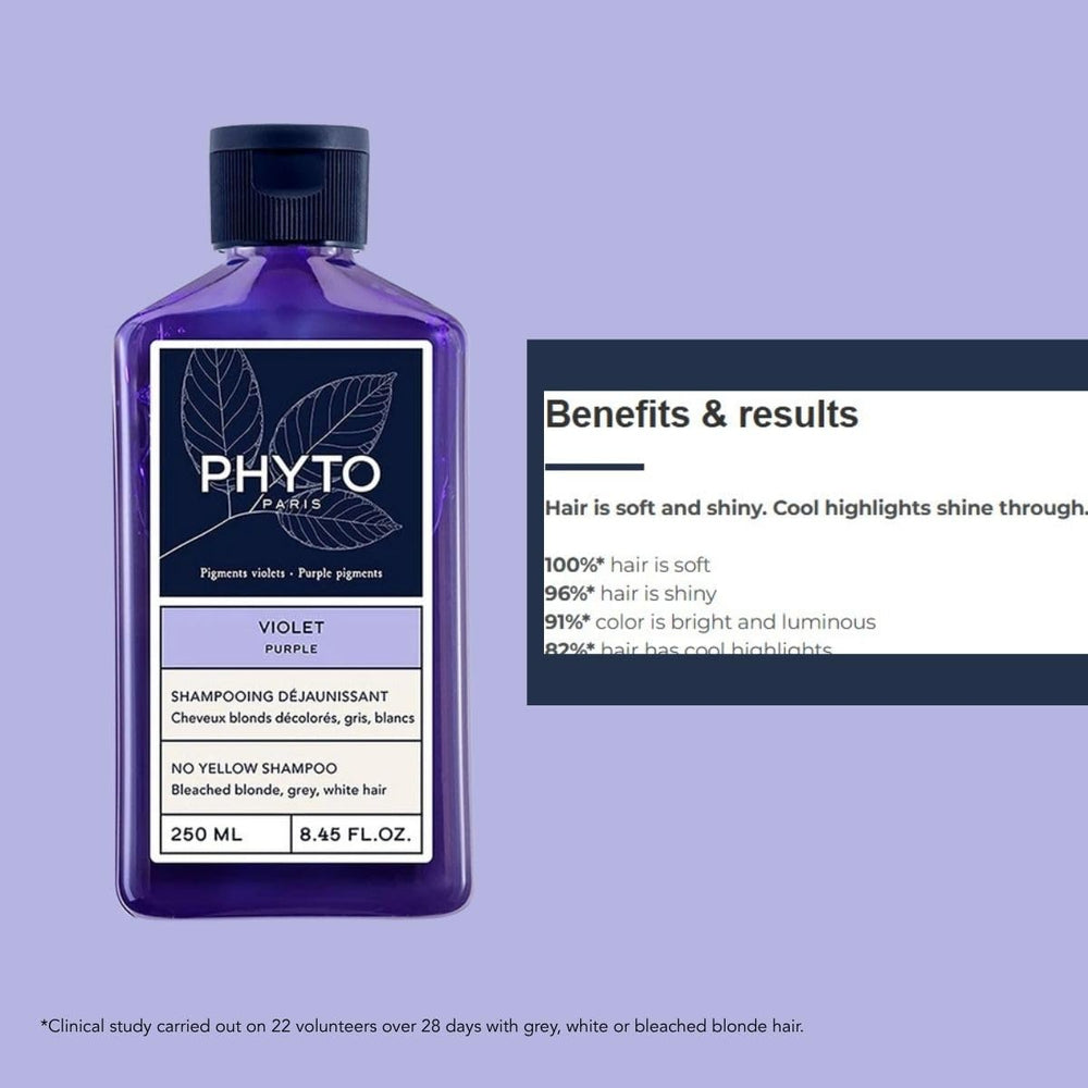 PHYTO Purple Shampoing, massage-cheveux, facilite une routine agréable et relaxante.