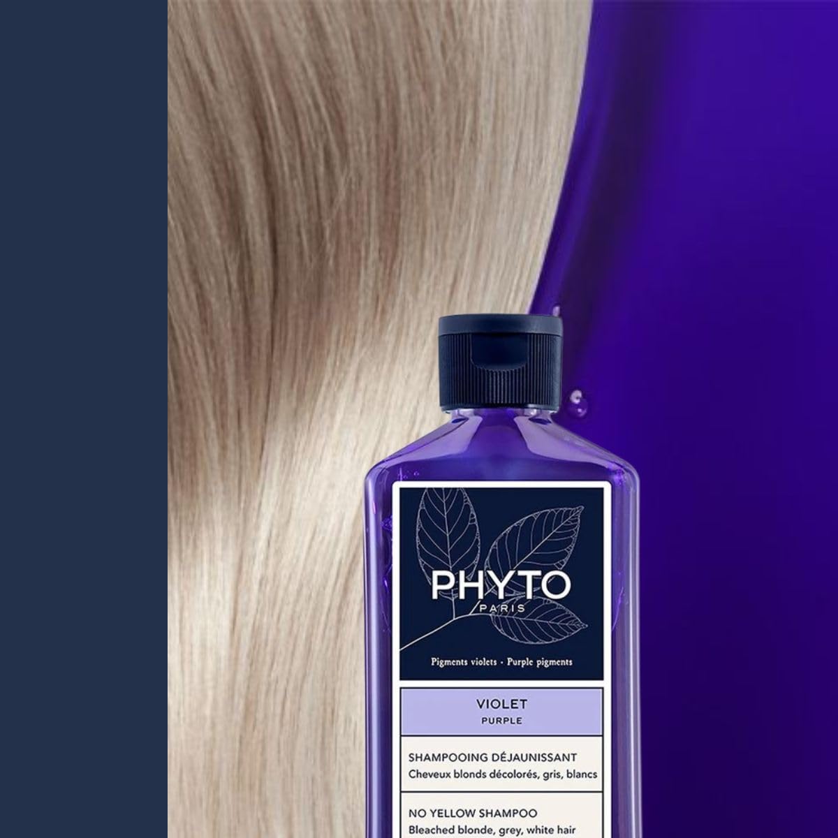 PHYTO Purple Shampoing, mousse, laisse une mousse légère et facile à rincer.