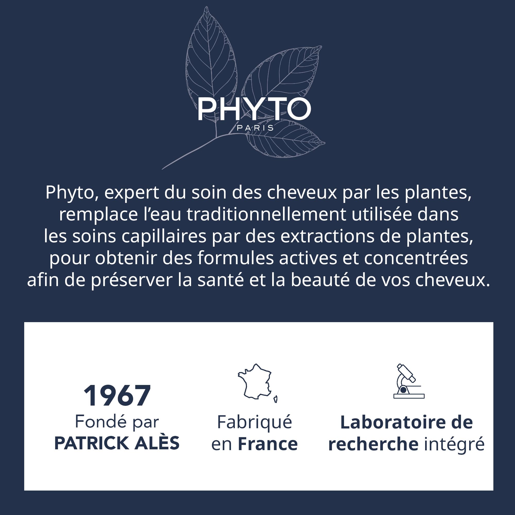 PHYTO Volume, sans silicone, formule respectueuse des fibres.