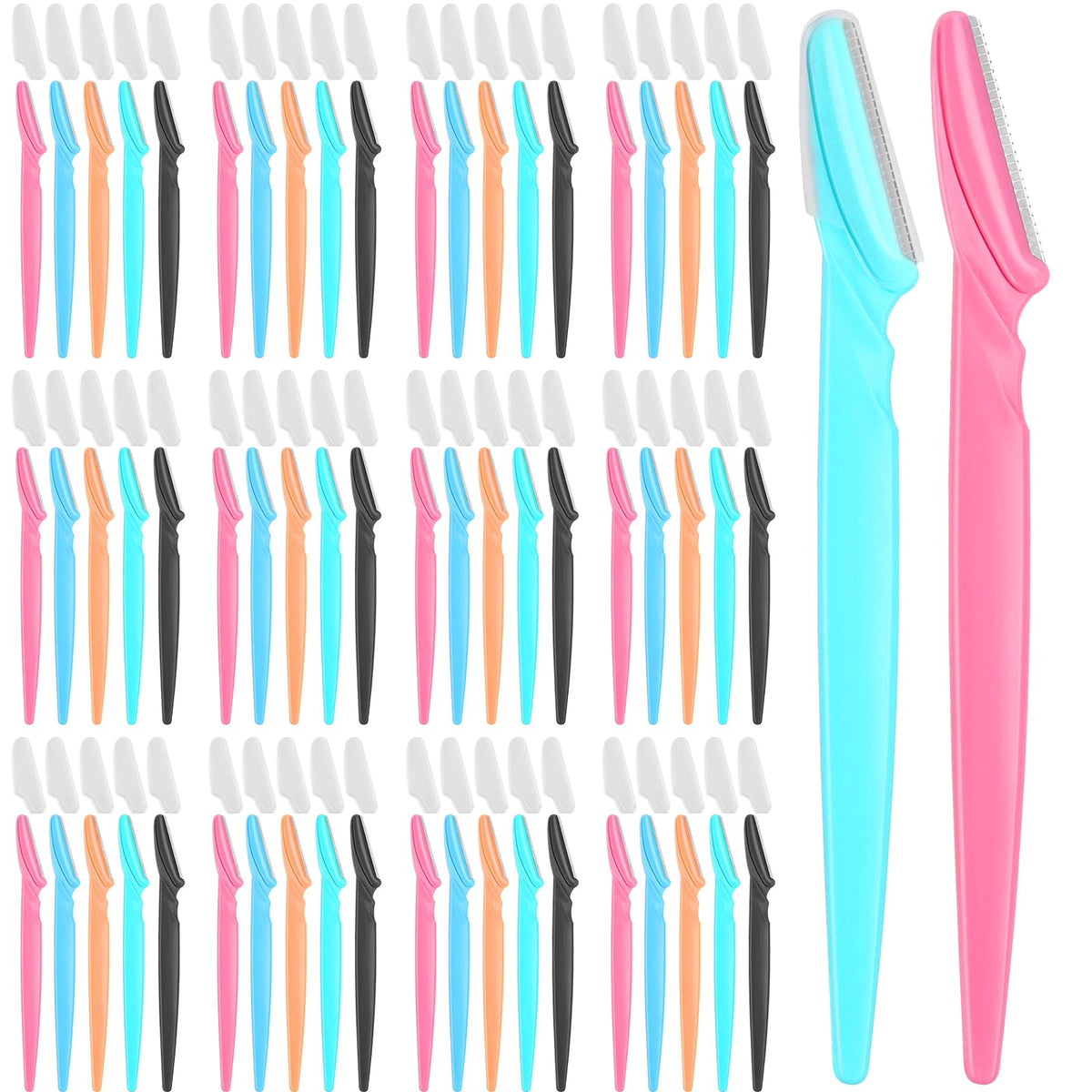 Phyyixs rasoirs sourcils colorés, 100 pièces, soin quotidien précis et économique.
